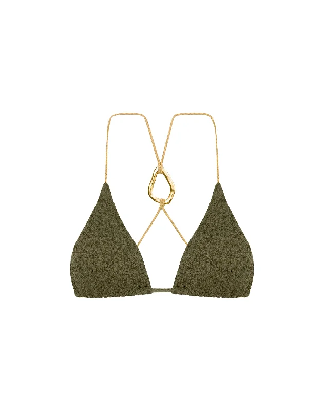 stylish swimwear for women -Firenze Adalia T Back Top - Evergreen