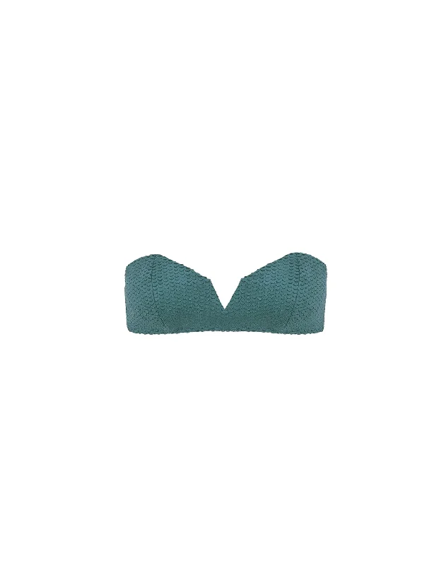 stylish swimwear for kids -Scales Briana Bandeau Top - Ultra Marine