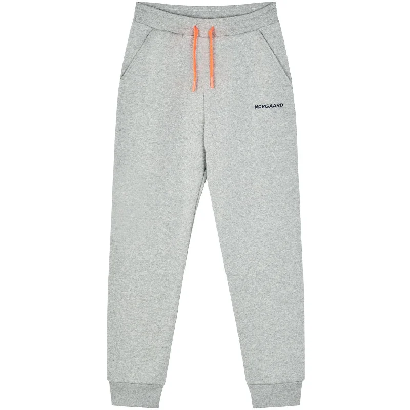 sports pant for evening workouts -Mads Nørgaard Light Grey Melange Organic Sweat Poro Pants