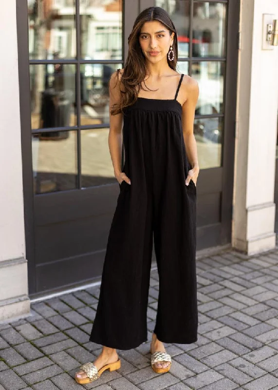 affordable swimwear family -Bobi Square Neck Cami Wide Leg Jumpsuit ***FINAL SALE***