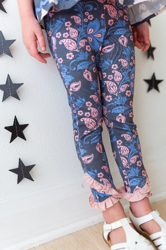 sports legging for casual jogging -Paisley Potion Scrappy Leggings