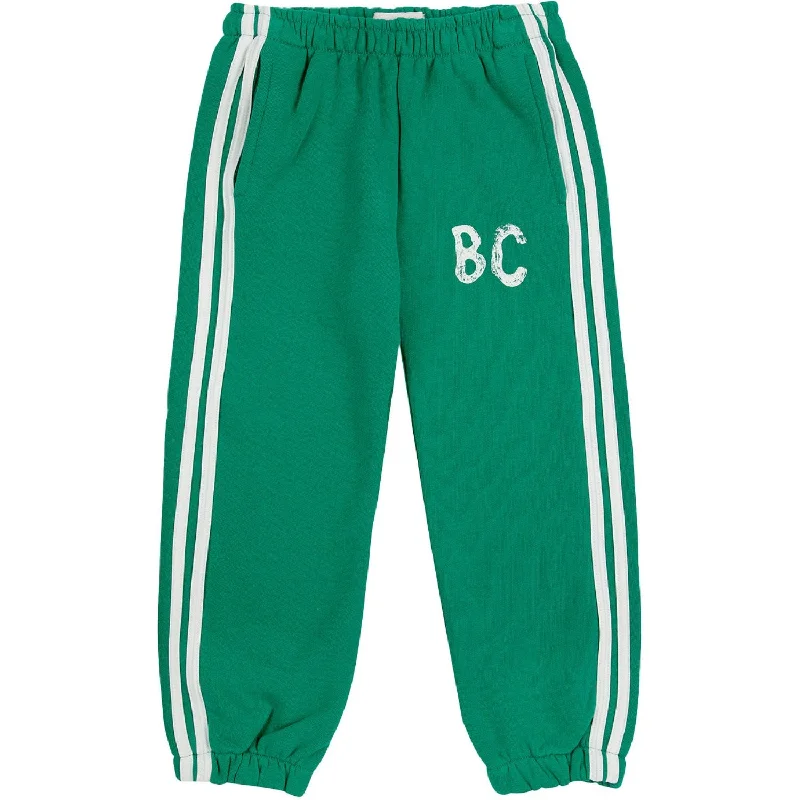 sports pant for cold runs -Bobo Choses Green B.C Shadow Stripes JAndging Pants