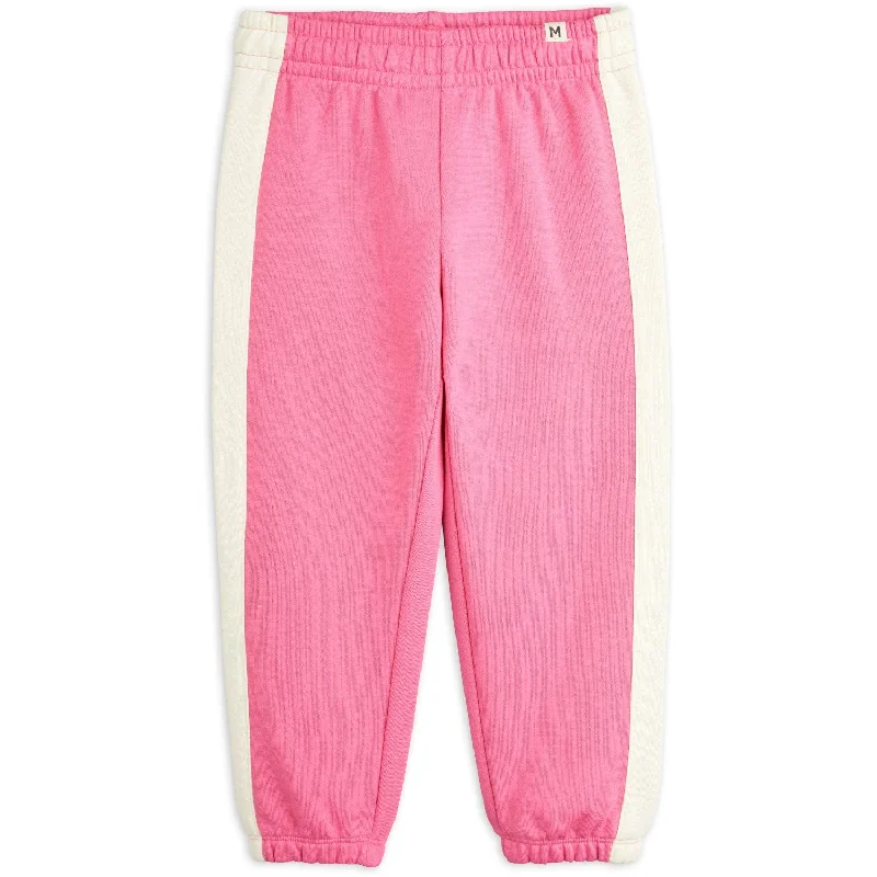 sports pant for indoor cycling -Mini Rodini Pink Mini Rodini Society Panel Sweatpants