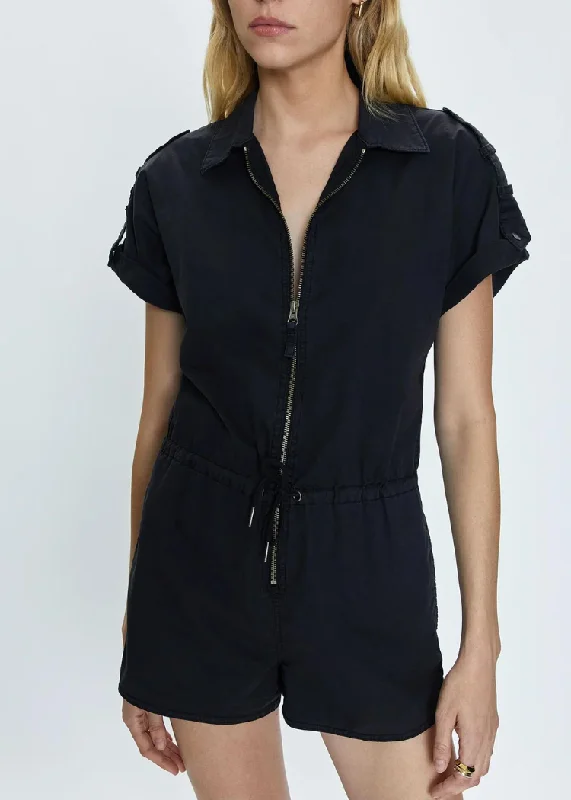 swimwear with tie back -Pistola Meg Romper - Fade to Black