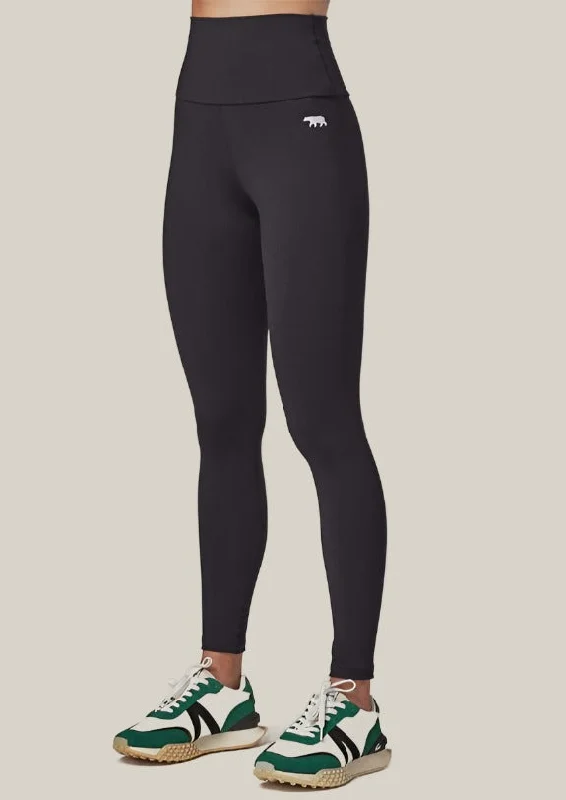 sports legging with stretchy waist -Drop in Pocket tights- black