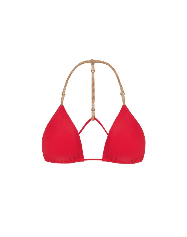 stylish swimwear for teens -Layla T Back Top - Red Poppy