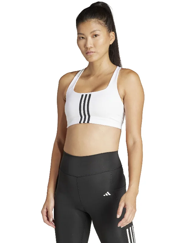 Powerimpact Training Medium-Support 3-Stripes Bra - White