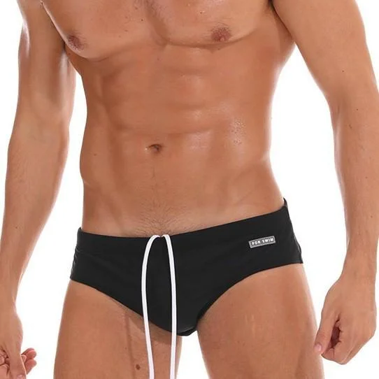 swimwear for casual swimming -Midnight Black Swim Briefs