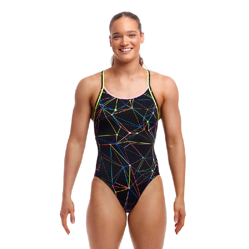 swimwear with extra support -Funkita Ladies Star Sign Diamond Back One Piece