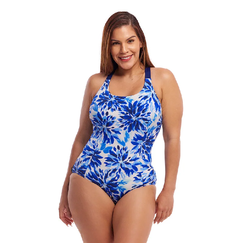 Funkita Blossom Blue Ladies Form One Piece Brace Me Back