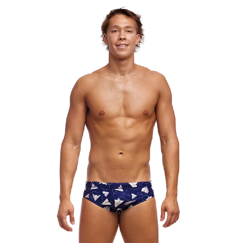 swimwear with bold colors -Funky Trunks Briefs Paper Plain Mens Classic