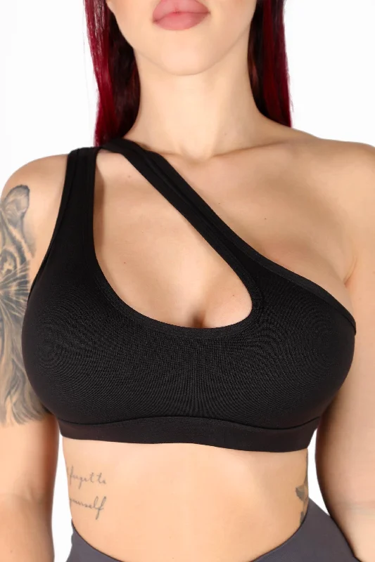 Cross the Line Sports Bra - Black