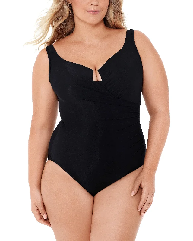 colorful swimwear for teens -2025 Miraclesuit Women's Plus Solids Escape One Piece (More colors available) - 6518966W