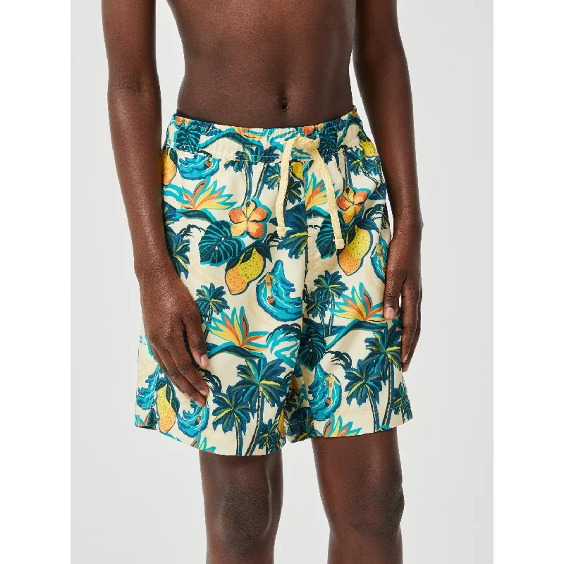 Sports Short with Playful Design -Björn Borg Bb Citrus Beach Big 1 Borg Print Swim Shorts