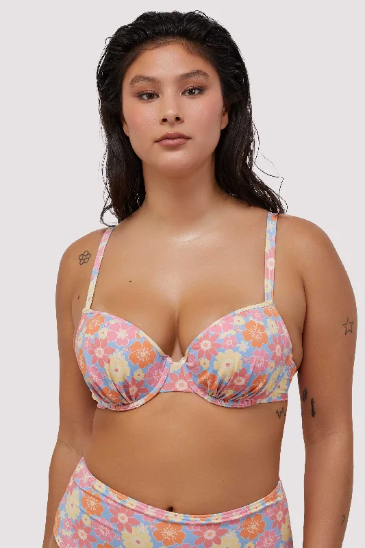 swimwear for summer camp -Floral Plunge Bikini Top Fuller Bust Exclusive