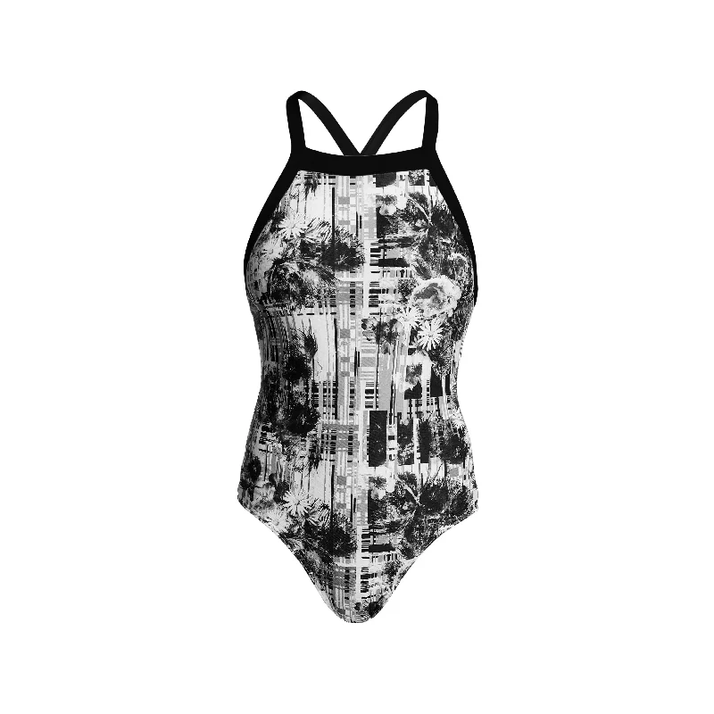 plus size swimwear black -GARDEN MIST | LADIES SKY HI ONE PIECE