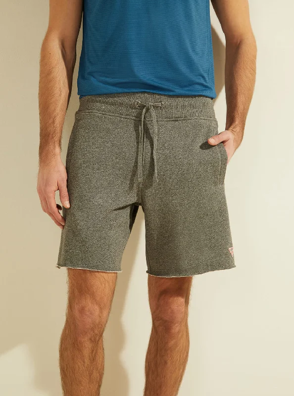 Sports Short with Mesh Overlay -Eco Grey Roy Fleece Shorts