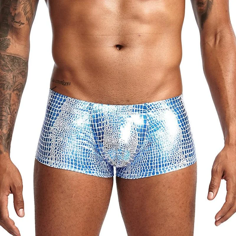 plus size swimwear modern -Scales Square Cut Swim Trunks