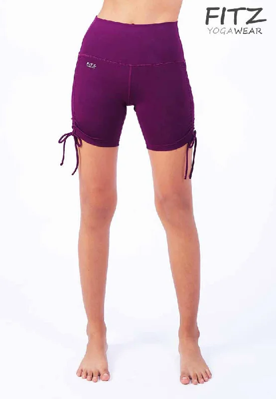 Sports Short with Neon Style -Fitz - Tie Shorts - Plum