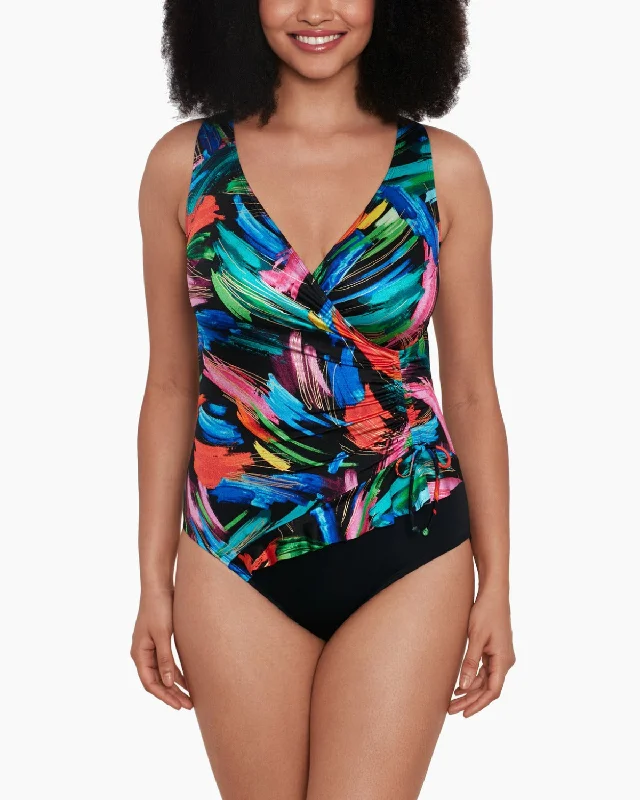 high performance swimwear kids -2023 Longitude Side Swipe Ruffle Surplice Swimsuit - L232210