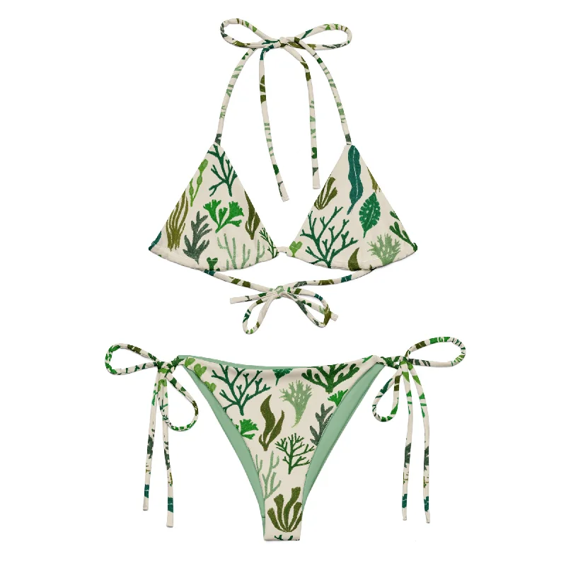 swimwear for water fitness -♻️ Seaweed recycled string bikini