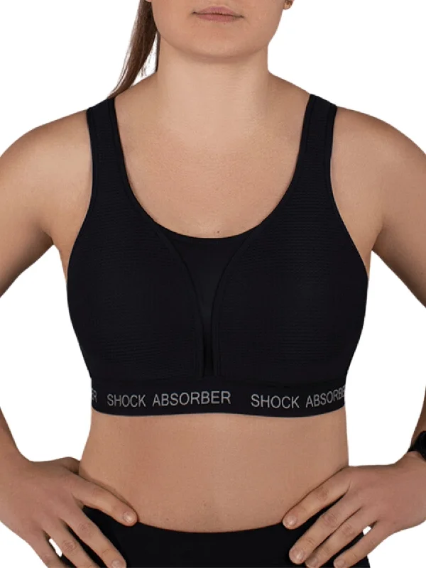 Ultimate Run Padded Sports Bra - Black/Silver