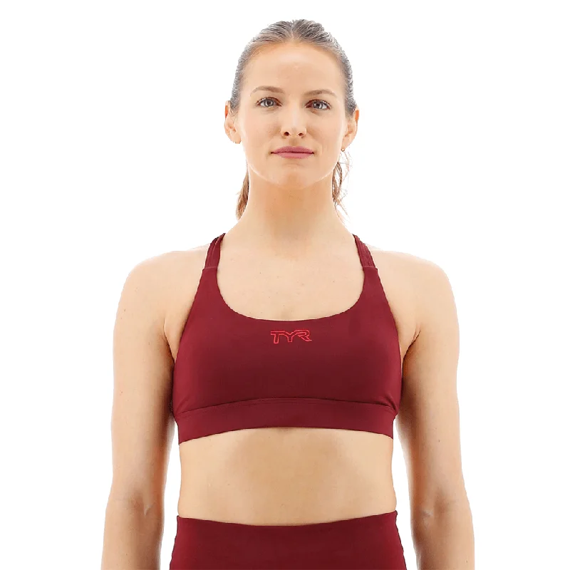 TYR GYM - Womens Windsor Wine Duel Strap Sports Bra