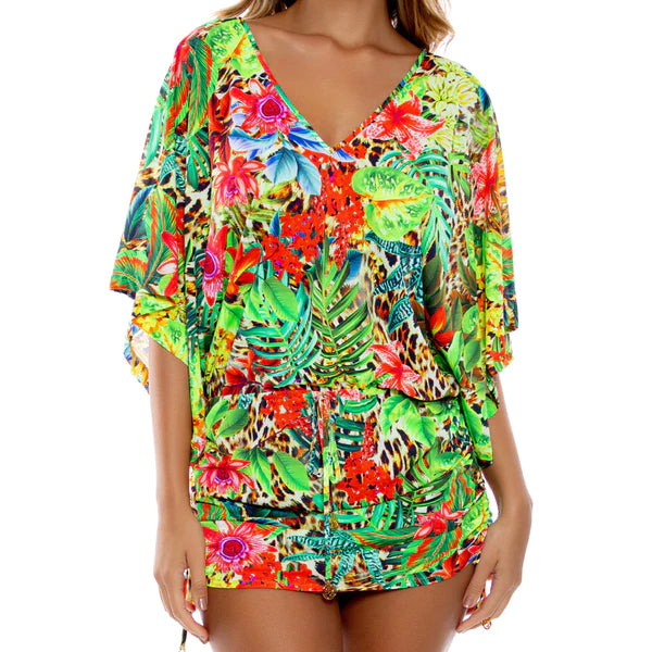 quick dry swimwear women -Luli Fama Lush Horizon Cabana V Neck Dress