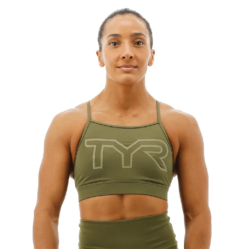 TYR GYM - Womens Olive Night High Neck Sports Bra