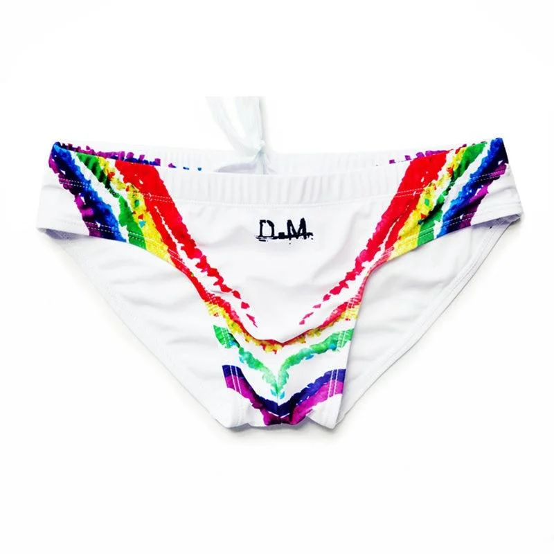 men’s swimwear trunks -DM Rainbow Grafitti Swim Briefs