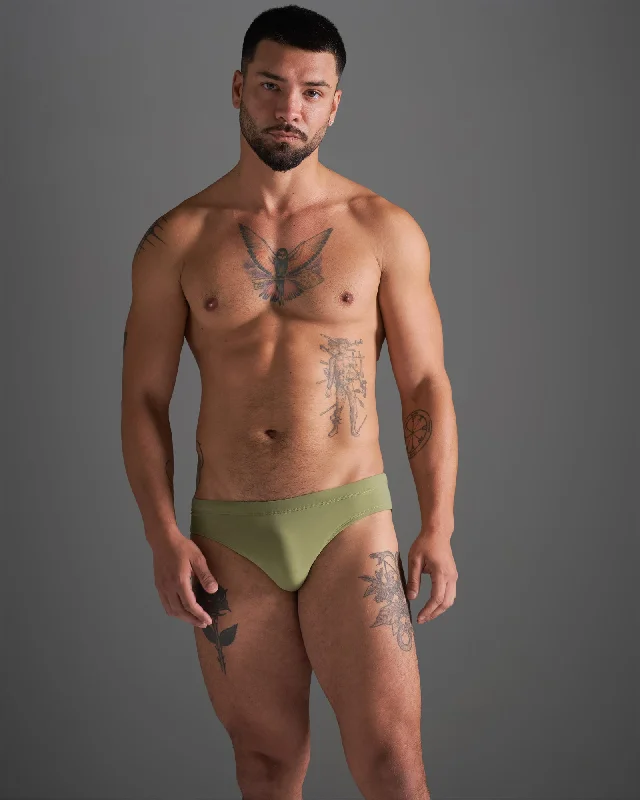 swimwear with sporty design -TEAMM8 Standard Swim Brief - Army