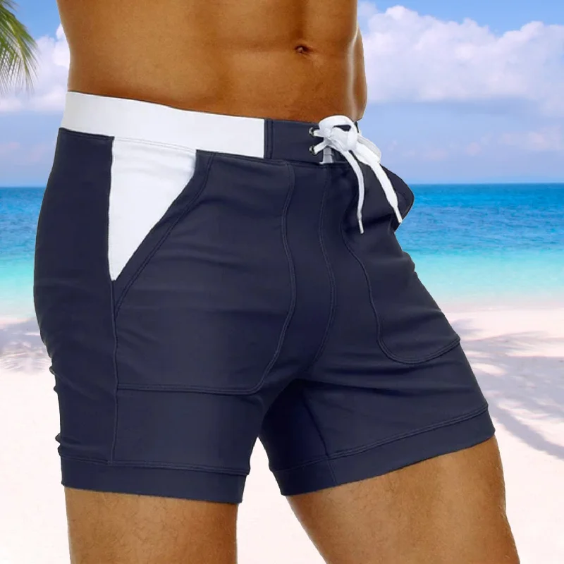 swimwear for water sports -Boxer Stripe Swim Trunks