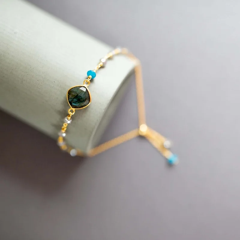 Labradorite Adjustable Gemstone Bracelet