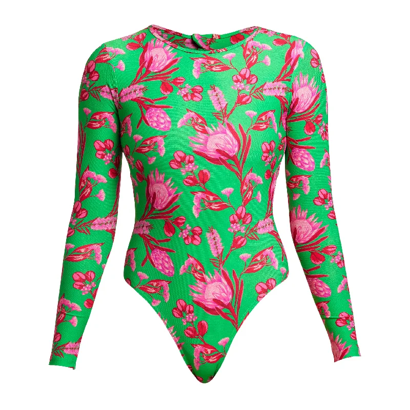 swimwear for water aerobics -Desert Pea | Ladies Long Shot One Piece