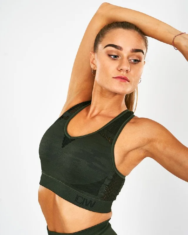 ICIW Seamless Sport Bra Camo - Dark Green