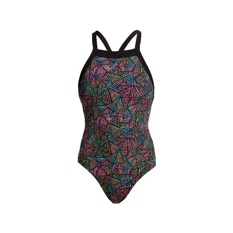 durable swimwear for pool -POISON POP | LADIES SKY HI ONE PIECE