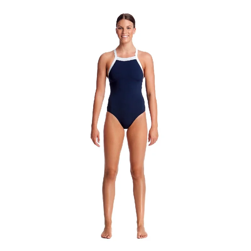 stylish swimwear for women -DEEP OCEAN | LADIES SKY HI ONE PIECE