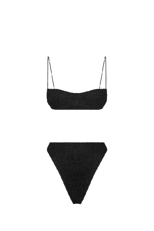 durable swimwear for women -Lumiere Balconette Black