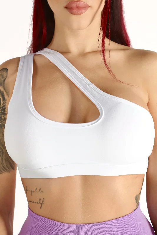 Cross the Line Sports Bra - White