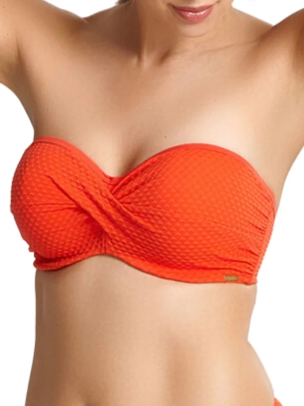 swimwear for swim training -Echo Bandeau Bikini Top - Orange