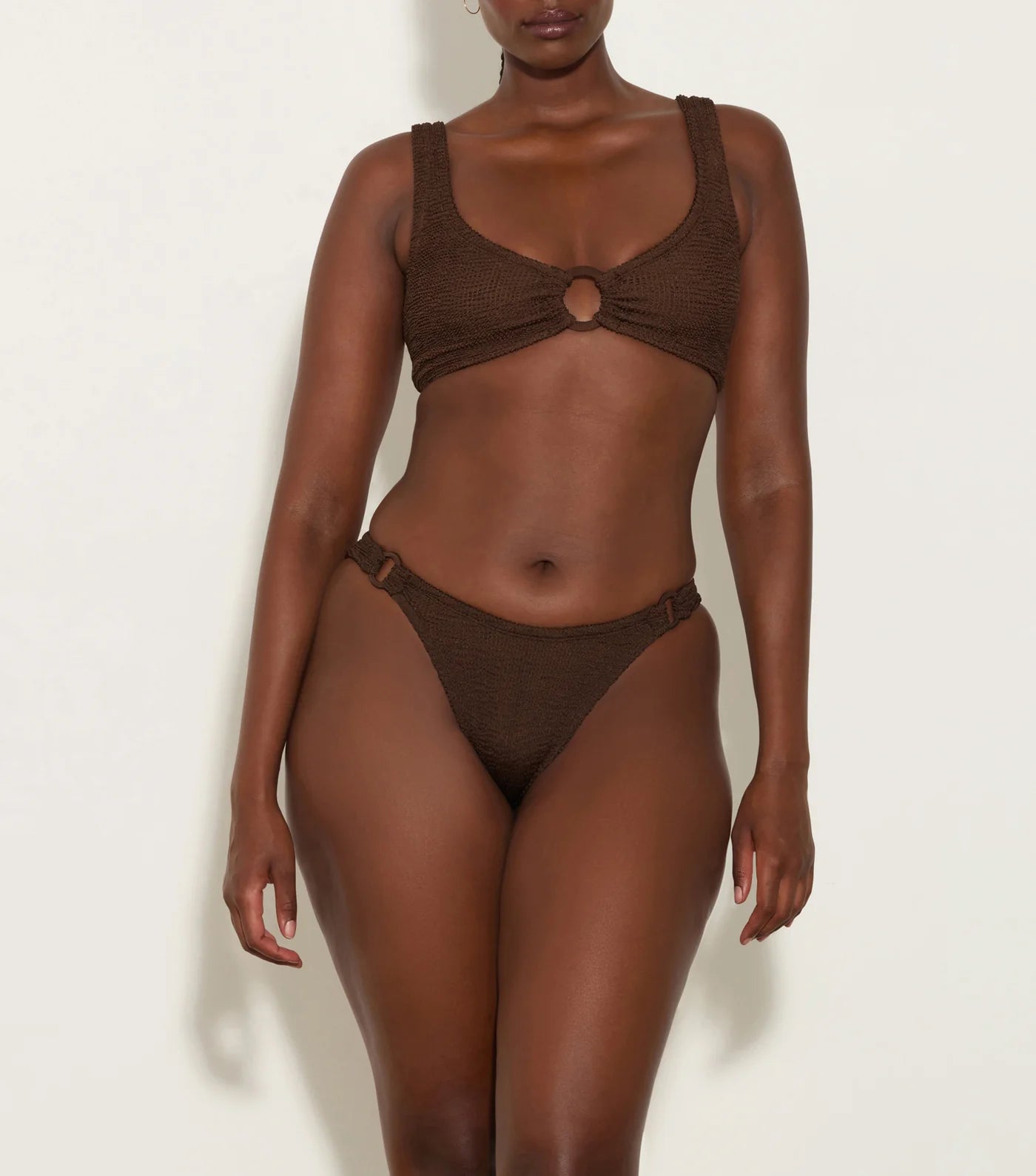 quick dry swimwear teens -Hallie Bikini Set in Metallic Chocolate