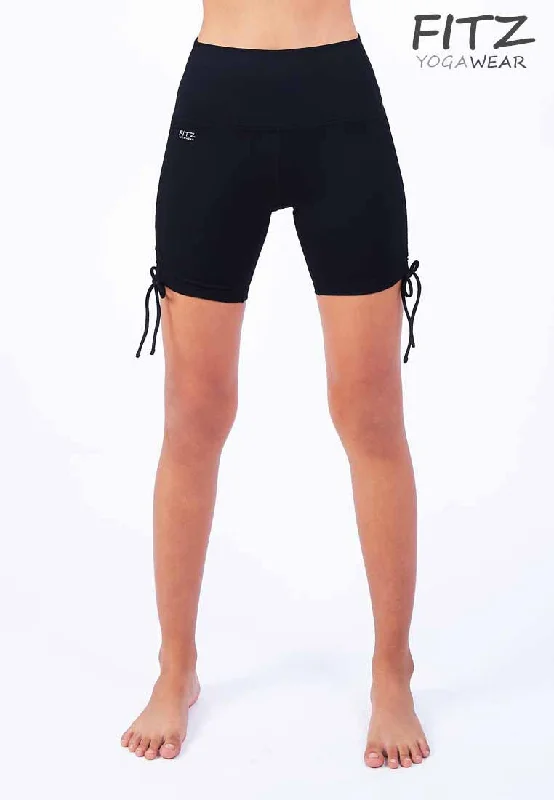 Sports Short for Spin Class -Fitz - Tie Shorts - Black