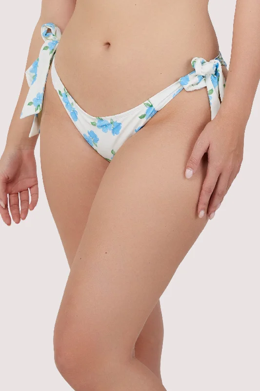 swimwear for long-distance swim -Amelia Mix & Match Watercolour Floral Tie Side Bikini Bottom