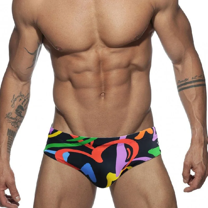 quick dry swimwear family -Graffiti Hearts Swim Briefs