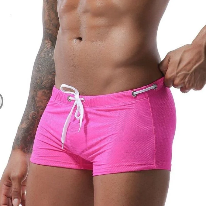 colorful swimwear for men -Bold Bowtie Captain Swim Trunks