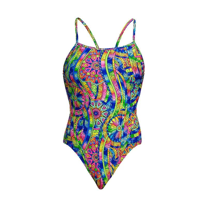 swimwear for open sea swim -Spin The Bottle | Ladies Single Strap One Piece