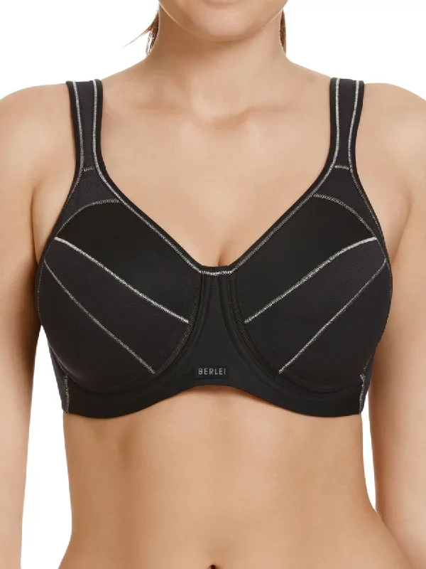 Full Support Wired Sports Bra - Black