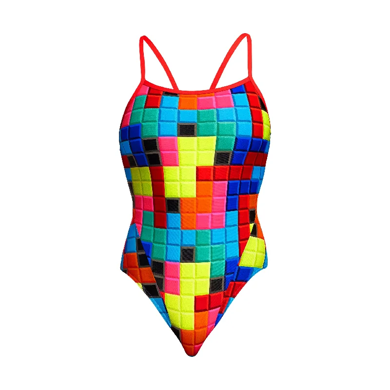 eco-friendly swimwear kids -Blocked | Ladies Single Strap One Piece