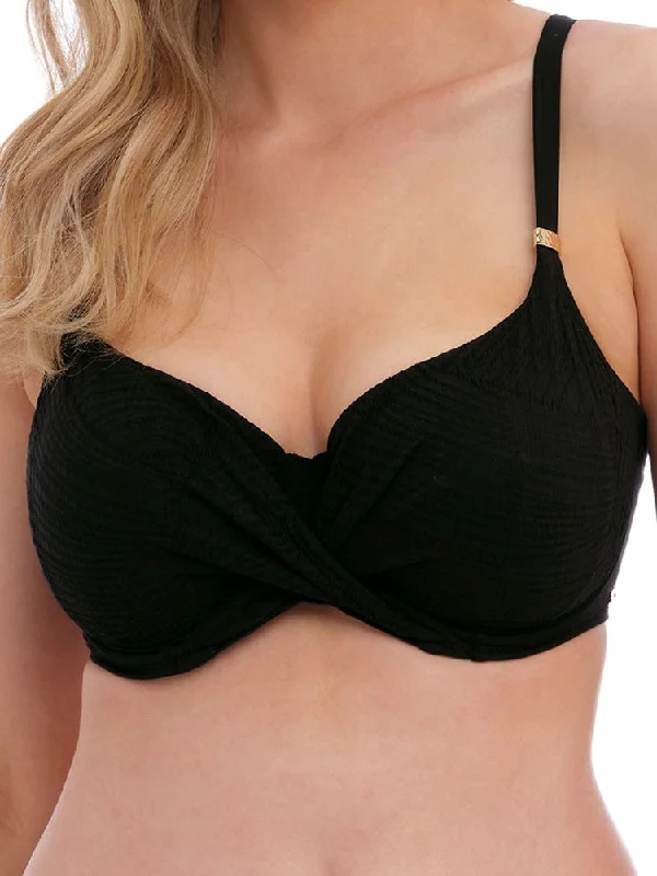 swimwear for synchronized swimming -Ottawa Full Cup Bikini Top - Black