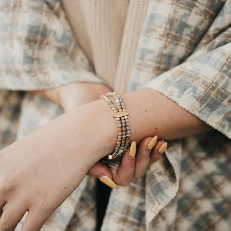 Golden Girl Beaded Pull Tie Bracelet